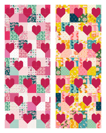 Patchwork Hearts Quilt Kit - Two Variations