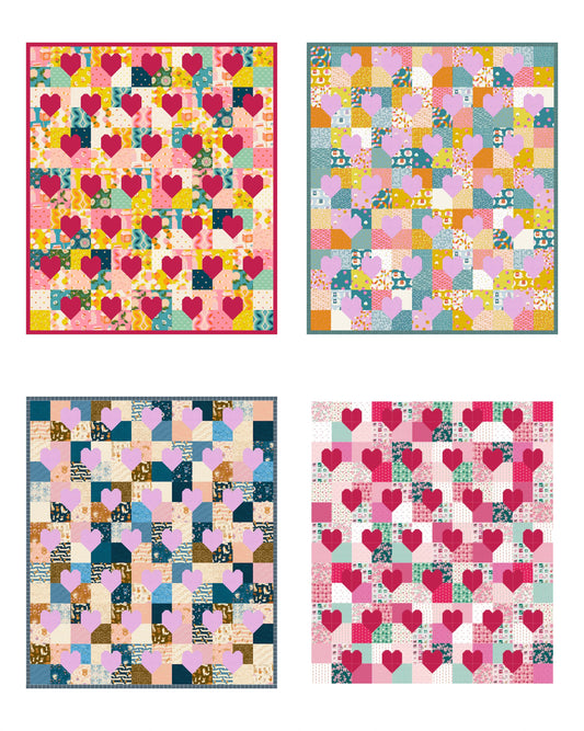 Patchwork Hearts Quilt Kit - Multiple Variations