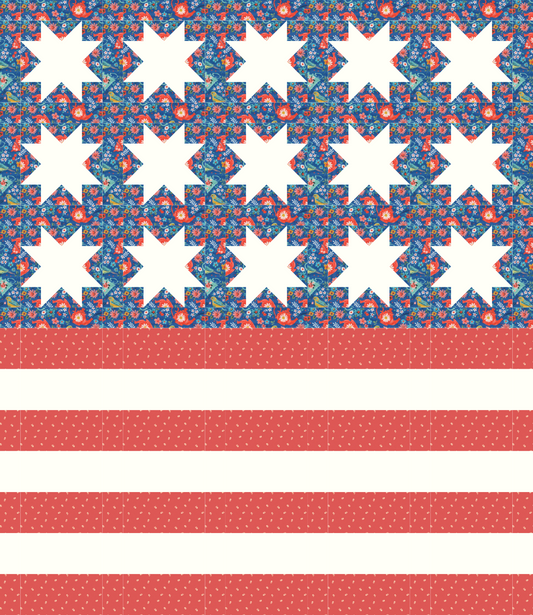 Betsy Ross Quilt Kit - Red, White and Blue
