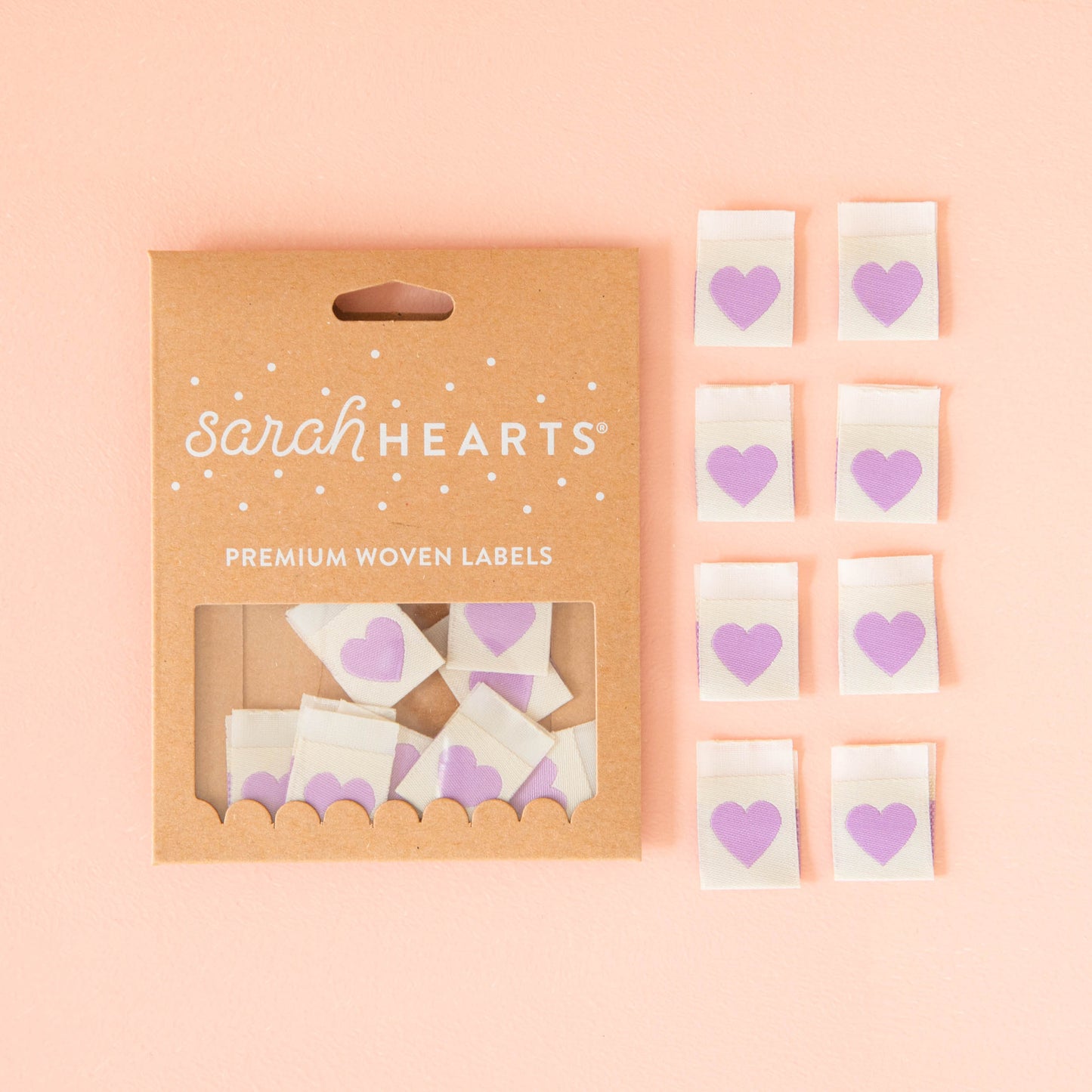 Purple Heart Woven Labels by Sarah Hearts