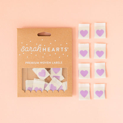 Purple Heart Woven Labels by Sarah Hearts