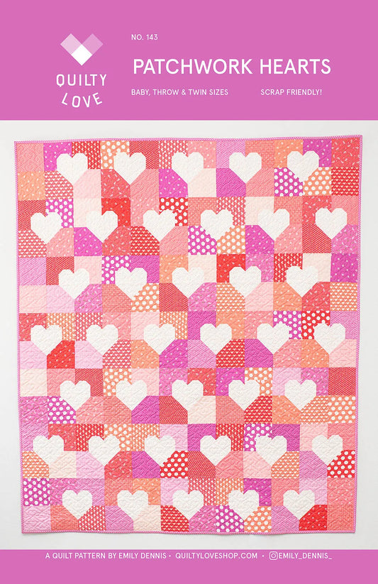 Patchwork Hearts Quilt Pattern by Emily Dennis