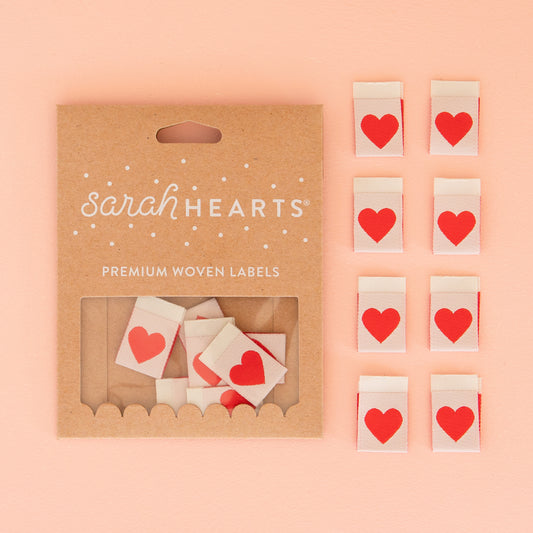 Red Heart Woven Labels Tags