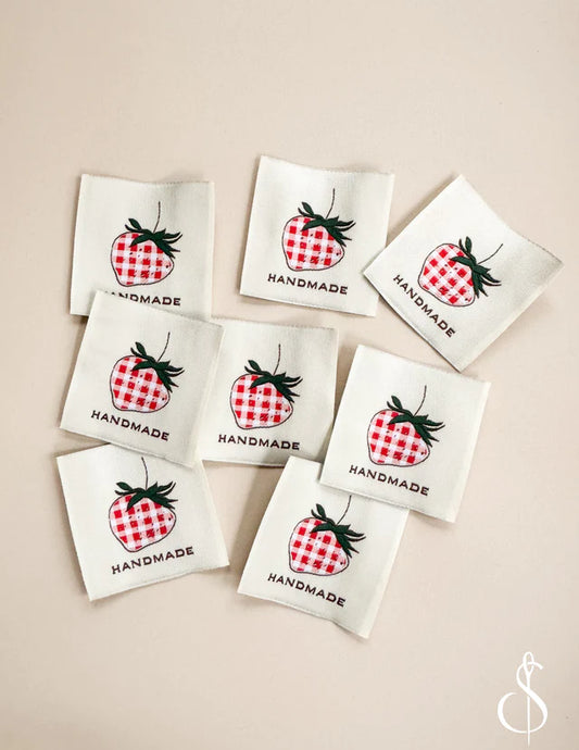 Check Strawberry - Woven Labels