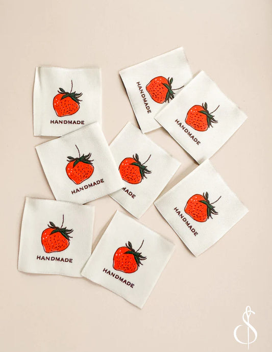 Red Strawberry - Woven Labels